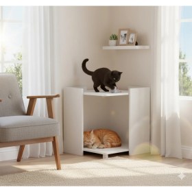 Resim Milobox Komodin Çok Amaçlı Kedi Mobilyası Beyaz 