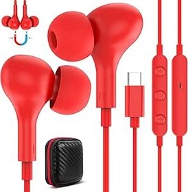 Resim USB C Mikrofonlu Kulaklık, Kulak İçi Kulaklık, Kablo Tip C Kulaklık USB C Bağlantısı HiFi Stereo iPhone 16 15 Pro iPad Air Samsung Galaxy A35 A55 A34 A54 A16 5G S24 S23 Xiaomi 14T 13 Pixel 9 8 için, 