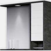 Resim Bonitobagno Göksu Aynalı 85 cm Banyo Dolabı Üst Modül Siyah 