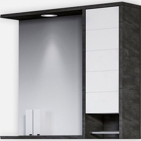 Resim Bonitobagno Göksu Aynalı 85 cm Banyo Dolabı Üst Modül Siyah 