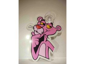 Resim Pembe Panter Vantuzlu Pleksi Cam Süsü 