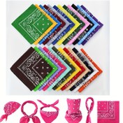 Resim 1 adet Paisley Bandana - %100 Pamuk, Rüzgar Geçirmez Boyunlu, Hip-Hop Turban, Nefes Alabilir ve Güneşten Koruyucu Açık Hava Bisiklet Maskesi, Spor Aksesuarı, Pamuk Boyunlu | Canlı Bandana Tasarımı | Nefes Alabilir Kumaş 
