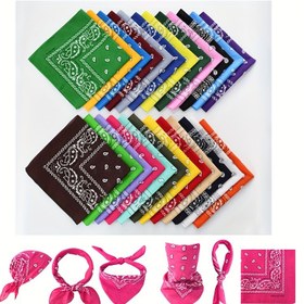 Resim 1 adet Paisley Bandana - %100 Pamuk, Rüzgar Geçirmez Boyunlu, Hip-Hop Turban, Nefes Alabilir ve Güneşten Koruyucu Açık Hava Bisiklet Maskesi, Spor Aksesuarı, Pamuk Boyunlu | Canlı Bandana Tasarımı | Nefes Alabilir Kumaş 