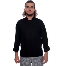 Resim Unisex Aşçı Ceket Koltuk Altı Fileli Siyah 