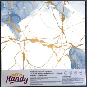 Resim Decohandy Pvc Yapışkanlı Yer Karosu 30X30CM 4'lü Paket - Blue Edition 0,36M2 