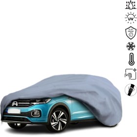 Resim Teksin Volkswagen T-Cross Araba Brandası Miflonlu Su Geçirmez 4 Mevsim Araba Brandası 