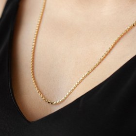 Resim Cenova Kuyumculuk 14 Ayar Altın 60 Cm Pullu Zincir Kolye 