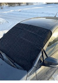 Resim Beylini Oto Cam Buzlanma Önleyici Branda Araç Cam Buz Koruyucu Kışlık Koruyucu Kar Buz Önleyici Ön Cam Tente 130 X 150 Cm 