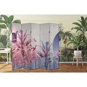 Resim dbsanat Çiçekler Temalı Özel Tasarım Paravan Room Divider 180 x 200 cm 