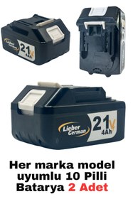 Resim Lieber German ve diğer tüm marka modellere uyumlu 10 pilli batarya akü setlere uyumlu 2 Adet 