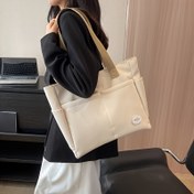 Resim Kadın Tote Çantası | Çok Fonksiyonlu Omuz & | Ayarlanabilir Askı | Fermuar Kapatma | Her Gün Kullanım İçin Uygun | Beyaz, Haki, Krem, Siyah Renklerde Mevcut, Küçük Boy 