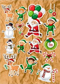 Resim Yılbaşı Christmas 15 Adet Macbook Notebook Tablet Telefon Ajanda Laptop Defter Sticker Seti Diğer 