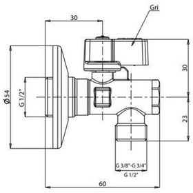 Resim Eca 1/2" Filtreli Ara Musluk Krom Volanlı - 2 Adet Rozet Dahil 602111048-2 