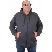 Resim Starbattal Büyük Beden Unisex Kapüşonlu 3Ip Sweat 11701 Antrasit Melanj-Antrasit Melanj 