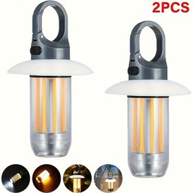 Resim 2 adet Ultra-Parlak LED El Lambası, Şarj Edilebilir El Feneri, Taşınabilir saç tokası ile Açık Hava Taşınabilir Lamba, 5 Aydınlatma Modu, Uzun Ömürlü Pil Ömrü, Kamp, Yürüyüş, Gece Balıkçılığı, İş, Acil Durum Kullanımı için Uygun 