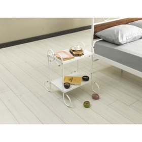 Resim Mobilya Dükkanım Bitez Metal Karyola 160x200 ARM083 Beyaz + Ceviz 