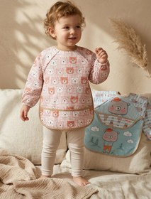 Resim Babydonat Teddy Guard Sıvı Geçirmez Uzun Kollu Bebek Mama Önlüğü 2'li Set - 6-24 Ay Leke Tutmaz Blw Uyumlu Ayı 
