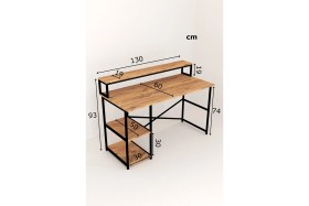 Resim Miyuhome Bilgisayar Masası Oyuncu Masası Çalışma Masası 2 Raflı Metal Çalışma Masası 