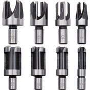 Resim 8 parça Ahşap Delik Tıpa Kesici Seti - Yüksek Karbon Çelik Kesici Araçlar - Mantar saplı matkap ucu bıçağı ahşap işleme için uygun 6mm 10mm 13mm 16mm (1/4 3/8 1/2 5/8) 
