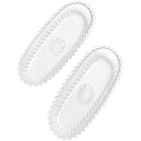 Resim Aesco Mta -Tech 2’li Cam Çerezlik Seti – Oval Şık Tasarım, Baloncuk Kenarlı – Meyve, Tatlı, Kahvaltı ve Meze Servisi Için Zarif Sofra & Dekoratif Tabak Seti 