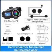 Resim Q58-max Motosiklet Kask Interkom Bluetooth Kulaklık Lcd Ekran 2 Biniciler Müzik Hard 1pc 