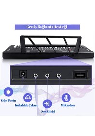 Resim 61 Tuşlu Işıklı Dijital Piyano Mikrofonlu Çocuk Keyboard Seti 