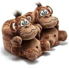 Resim Twıgy Tw Monkey Unısex Kahve Hayvanlı Panduf 36/43 Kahve Rengi 