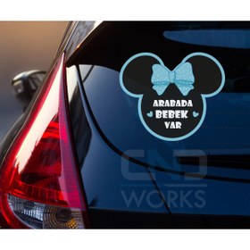 Resim CND works Arabada Bebek Var - Araba Cam Etiket Sticker 16 x 19 cm 