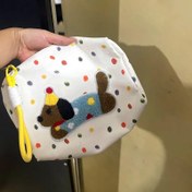 Resim İşlemeli Köpek Saklama Çantası - Fermuarlı Sevimli Taşınabilir Organizer Çanta, Kokusuz Polyester, Seyahat ve Günlük Kullanım için İdeal, Elde Yıkanabilir 