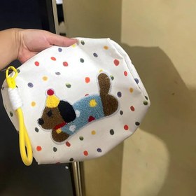 Resim İşlemeli Köpek Saklama Çantası - Fermuarlı Sevimli Taşınabilir Organizer Çanta, Kokusuz Polyester, Seyahat ve Günlük Kullanım için İdeal, Elde Yıkanabilir 