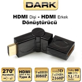 Resim DARK DK-HD-AMXF270 HDMI 270° Derece Dönüştürücü Dirsek (HDMI Erkek - HDMI Dişi) 
