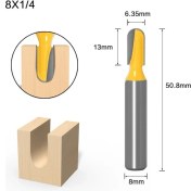 Resim 2Liyao 8x6.35 1 Pc 8 mm Shank Freze Kesicisi Ahşap Oyma Yönlendirici Bit Karbür End Mill Aracı Uzun Bıçak Yuvarlak Burun Bit Çekirdek Kutusu Yönlendirici Bit (Yurt Dışından) 