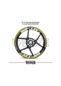 Resim Yamaha Mt-25 Jant Sticker Dış Ve İç Set Sticker Jant Şeridi Sarı 