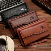 Resim Erkekler için Vintage Sentetik Deri Cüzdan - Büyük Kapasiteli Çok Kartlı Fermuarlı, Telefon Cebi & Günlük İş Kullanımı için Güvenli Askılı Çok Kartlı Cüzdan (Siyah, Kahverengi, Bej), İşe Gidiş Geliş Aksesuarı | Şık Erkek Cüzdanı | Dayanıklı Cüzdan, Kart Tutucu Cüzdan 