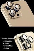 Resim PSGT Iphone 14 Pro Max / 14 Pro Uyumlu Altın Kamera Lensi Koruyucu 