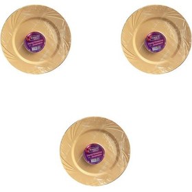 Resim Kullan At Parti Davet Sunum Servis Plastik Sert Mika Tabak - 26 Cm. - Krem - 6 Adetlik 3 Paket 