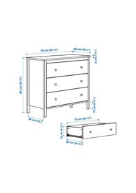 Resim 3 Çekmeceli Şifonyer, Koppang Meridyendukkan Beyaz Renk 90x83 Cm 