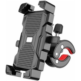 Resim Electric Universal Motosiklet Telefon Tutucu, 360 Derece Döndürme, Dayanıklı Abs Malzeme, Spor Aksesuarı, Gri Gri 