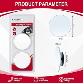 Resim JIAHAO Kör Nokta Aynası, 2" Yuvarlak HD Cam Çerçevesiz Dışbükey Dikiz Aynası geniş açılı Ayarlanabilir Yapıştırma ile Otomobiller, SUV ve Kamyonlar için, 2'li Paket 