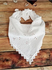 Resim Mufincollection Nakışlı Muslin Kumaş Çocuk Bandana | 60x30 cm | Yumuşak ve Nefes Alabilen 