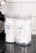 Resim DNS HOME 2'li Banyo Seti Makyaj Pamuğu Ve Pamuk Organizeri Banyo Düzenleyici Mika Set 