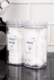 Resim DNS HOME 2'li Banyo Seti Makyaj Pamuğu Ve Pamuk Organizeri Banyo Düzenleyici Mika Set 