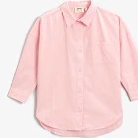 Resim Kız Çocuk 3/4 Kol Basic Gömlek Pamuklu 
