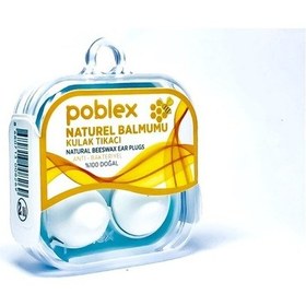 Resim Poblex Naturel Balmumu Kulak Tıkacı - Kulak Koruyucu Tıpası 4'lü 