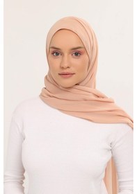Resim Altobeh Hazır Lüks Pratik Hijablı Şifon Şal Koyu Bej 
