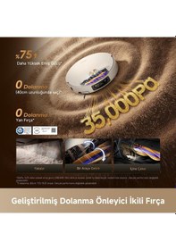 Resim Dreame X60 Ultra Complete 35.000pa Emiş Gücü Robot Süpürge Beyaz 