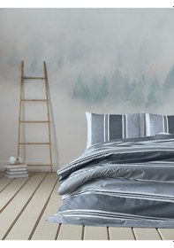 Resim Listra Easy Cotton Çift Kişilik Nevresim Takımı Gri 