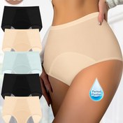 Resim 5'li Paket Kadın Adet Külotları - Ağır Akış, Sızdırmaz & Ter Geçirmez Nefes Alabilir Mesh İç Çamaşırı, Yüksek Bel Üçgen Külotlar Güçlü Akış için, Günlük ve Adet Dönemi - Yumuşak Bej/Siyah/Mavi - MEIYATING'dan, Menstrüel İç Çamaşırı, Şık İç Çamaşırı, Sızdırmaz Kumaş, Rahat Kalıp, Hijyenik İç Çamaşırı, Kadın İç Çamaşırları, Kadın Temel Gereçleri 