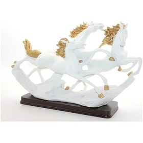 Resim Polyester 3'lü Şahlanmış At Figürü Alk1627 01 