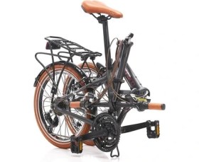 Resim Carraro Flexı 121 Katlanır Bisiklet 350H V 20 Jant 21 Vites Mat Haki Siyah Bakır 